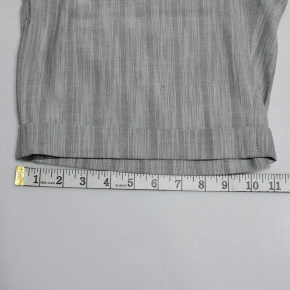 Italo Ferretti NWT Chino / Bermuda Shorts Size L in Blue & Gray Cotton & Linen